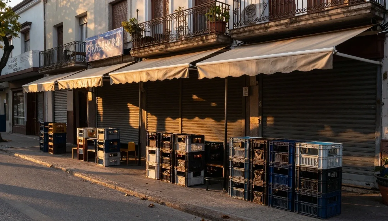 Puesto de feria con intercambio de billetes y pago con QR