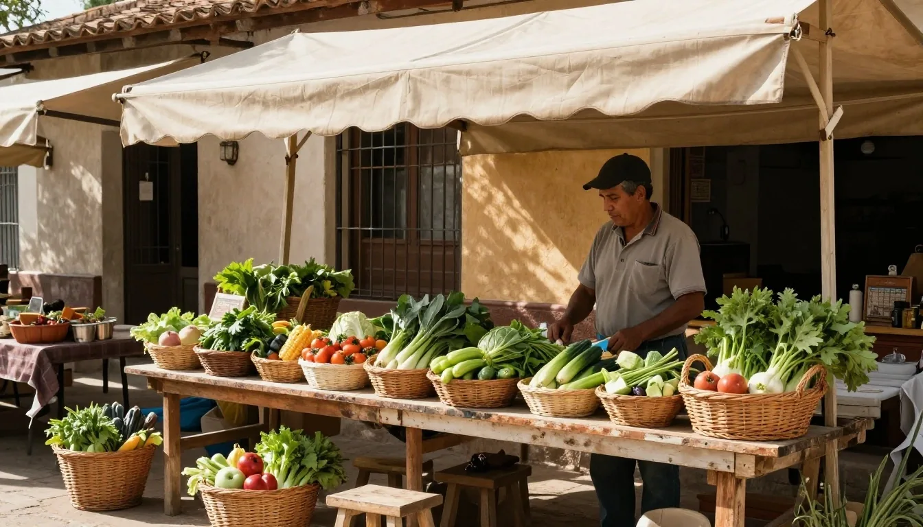 Puesto de feria de fin de semana con pago por transferencia